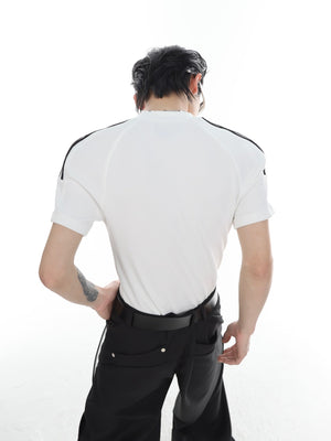 Gender-neutral summer top featuring norm-defying silhouette and statement streetwear design
