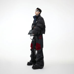 Warm winter puffer jacket with anti-feather-leak technology, perfect for cold weather comfort and durability