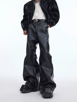 matte-deconstructed-slim-flared-leather-pants-black