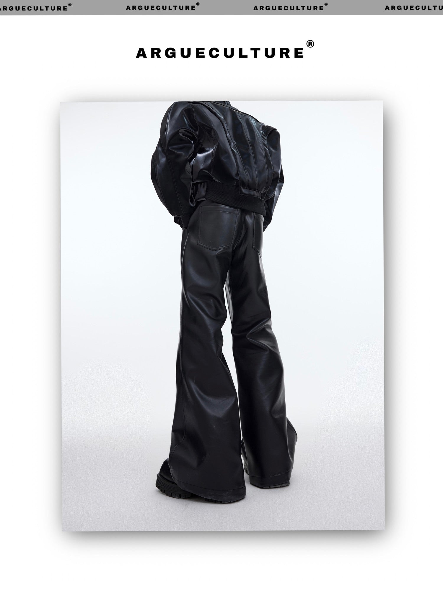 desc::matte-deconstructed-slim-flared-leather-pants-detail-img-3