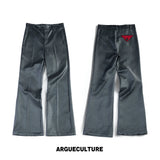 Matte Faux-Leather Micro-Flare Trousers | Silver Gray - Silver