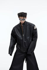 mens-3d-deconstructed-cropped-moto-jacket-with-metal-logo-black