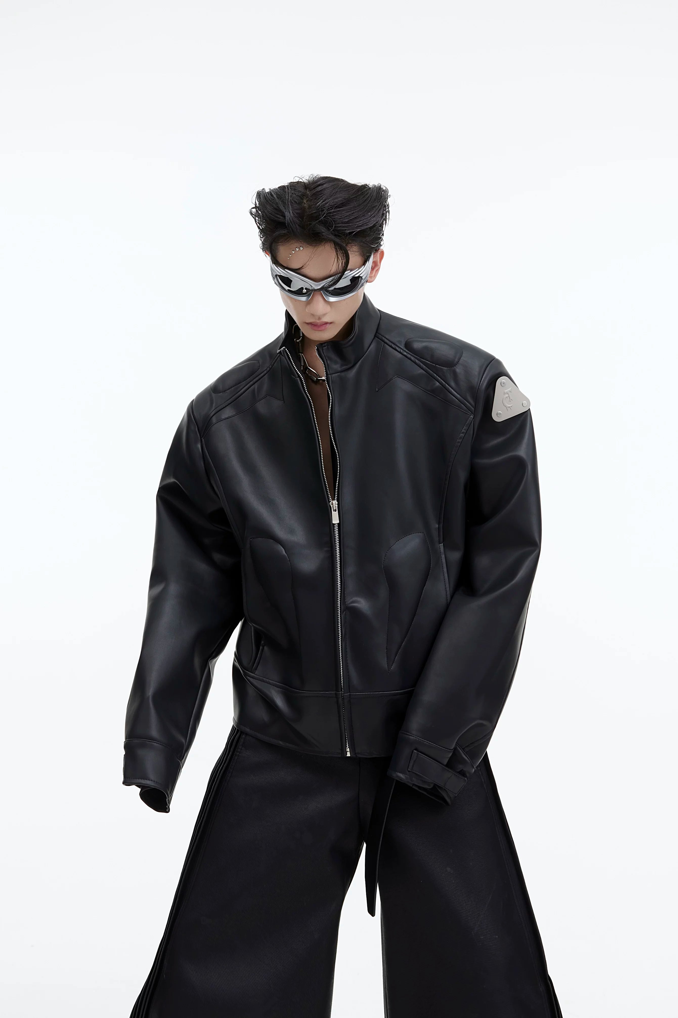 mens-3d-deconstructed-cropped-moto-jacket-with-metal-logo-black