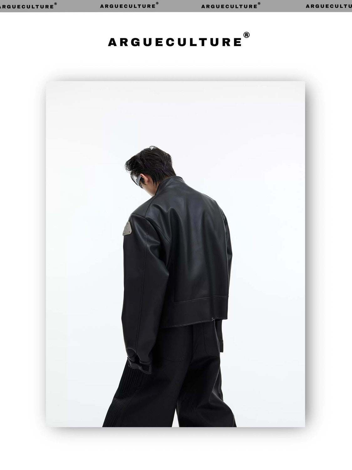 desc::mens-3d-deconstructed-cropped-moto-jacket-with-metal-logo-detail-img-4