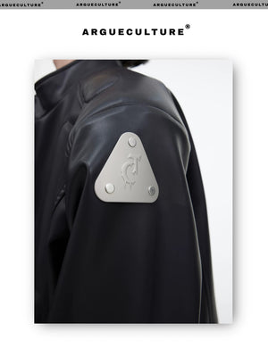 desc::mens-3d-deconstructed-cropped-moto-jacket-with-metal-logo-detail-img-5