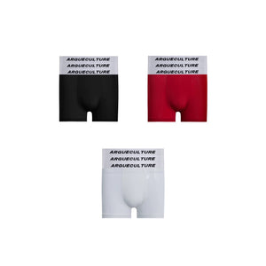 White ice silk boxer briefs with flame design for men