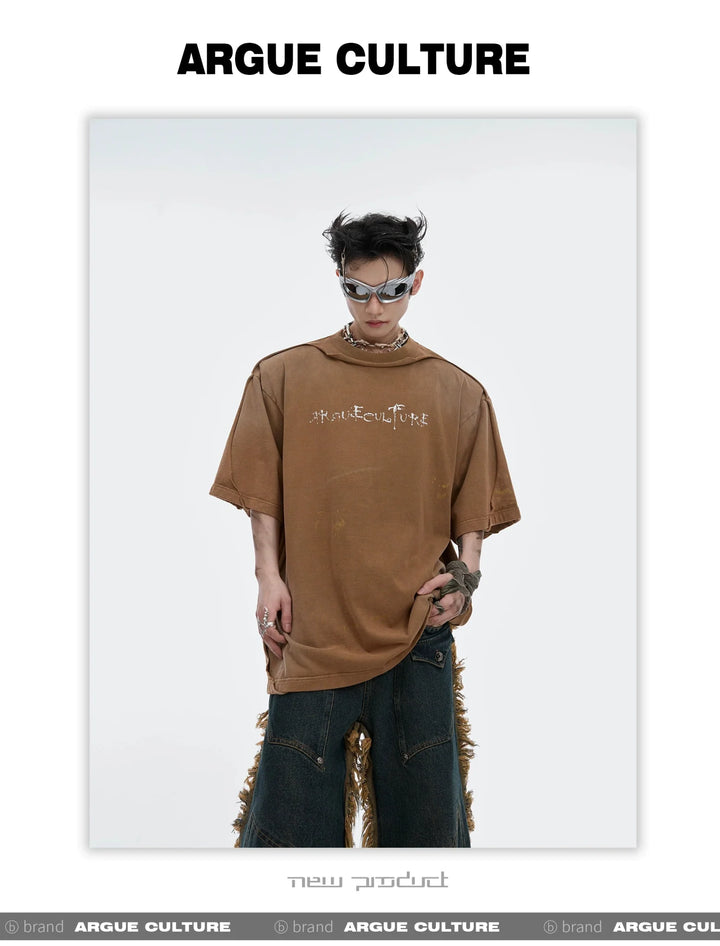 Men's Post - Apocalyptic Distressed T - Shirt Loose Fit Avant - Garde - ArguE CulturE