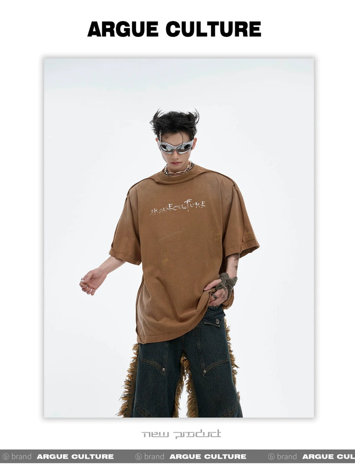 Men's Post - Apocalyptic Distressed T - Shirt Loose Fit Avant - Garde - ArguE CulturE