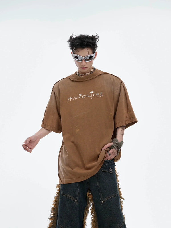 Men's Post - Apocalyptic Distressed T - Shirt Loose Fit Avant - Garde - ArguE CulturE