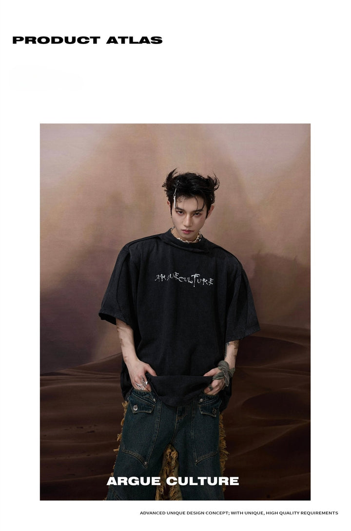 Men's Post - Apocalyptic Distressed T - Shirt Loose Fit Avant - Garde - ArguE CulturE