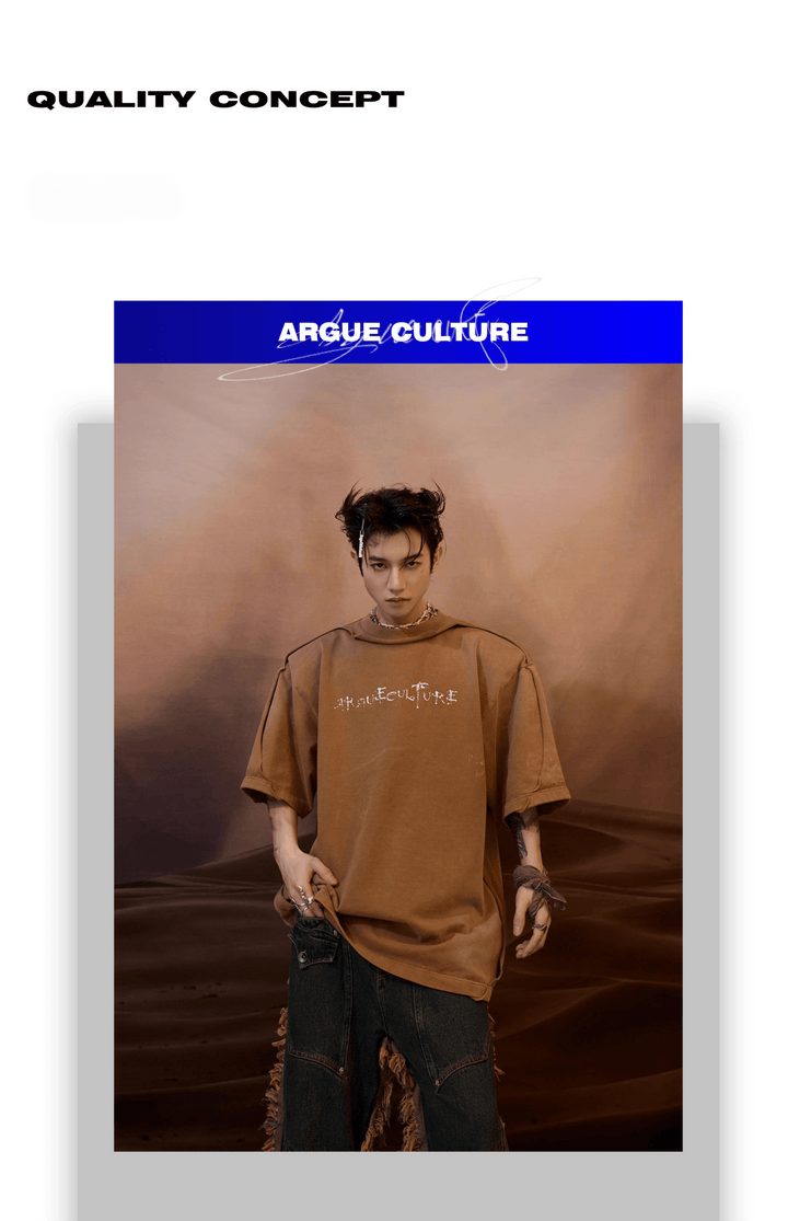 Men's Post - Apocalyptic Distressed T - Shirt Loose Fit Avant - Garde - ArguE CulturE