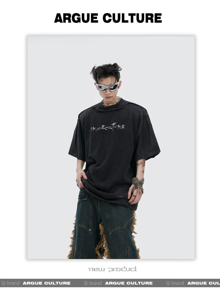 Men's Post - Apocalyptic Distressed T - Shirt Loose Fit Avant - Garde - ArguE CulturE