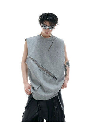 desc::mesh-cutout-sleeveless-tank-top-streetwear-slim-vest-detail-img-4