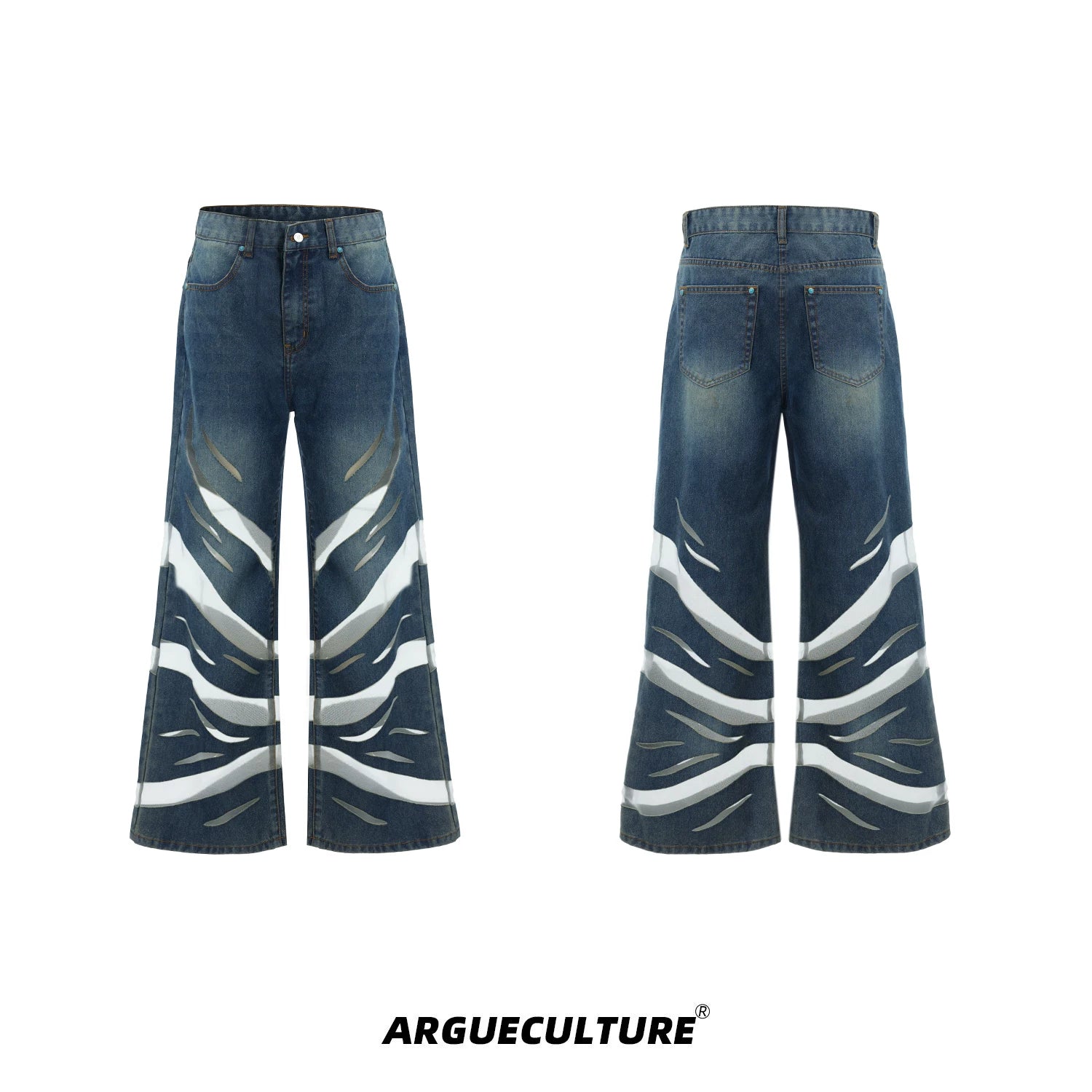 mesh-patchwork-denim-set-high-waist-straight-leg-pants-blue-shirt