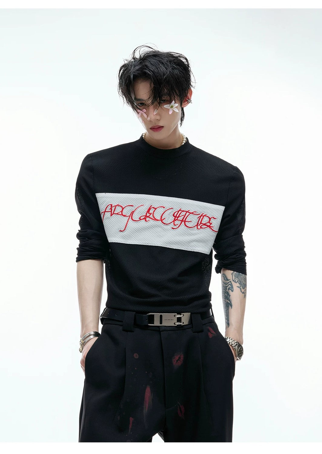 desc::mesh-patchwork-long-sleeve-tee-goth-embroidery-top-detail-img-11