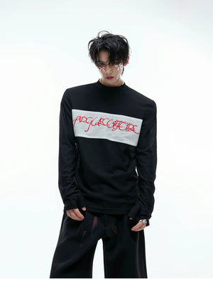 desc::mesh-patchwork-long-sleeve-tee-goth-embroidery-top-detail-img-4