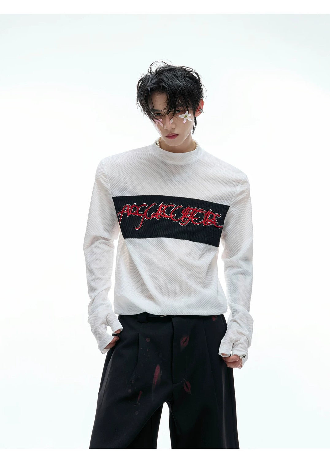 desc::mesh-patchwork-long-sleeve-tee-goth-embroidery-top-detail-img-6