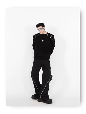 desc::metal-buckle-cutout-knit-sweater-streetwear-pullover-detail-img-8