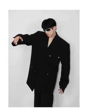 desc::metal-detail-shoulder-pad-blazer-oversized-streetwear-jacket-detail-img-9