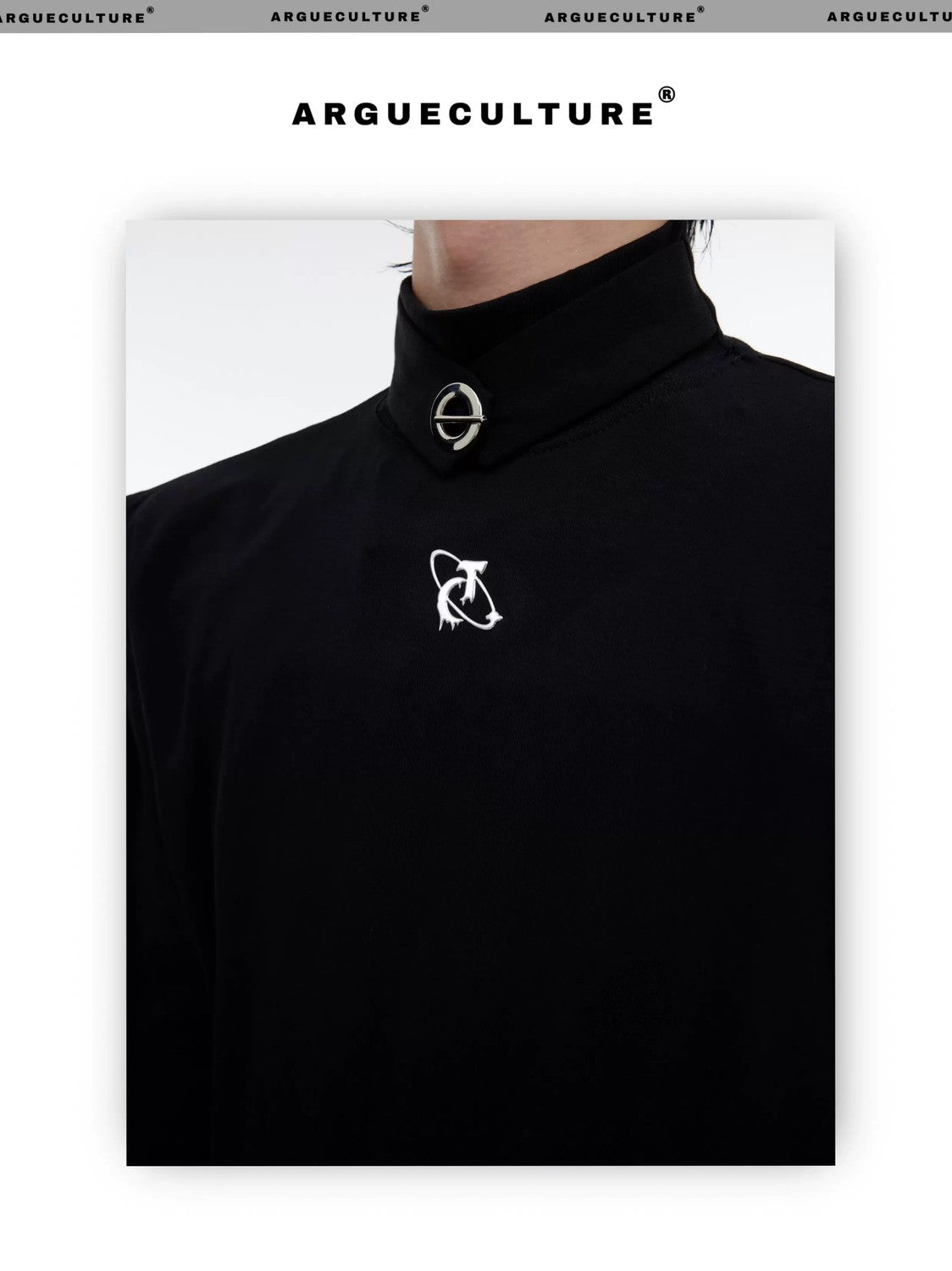 desc::metal-detail-shoulder-pad-mock-neck-streetwear-tee-detail-img-2