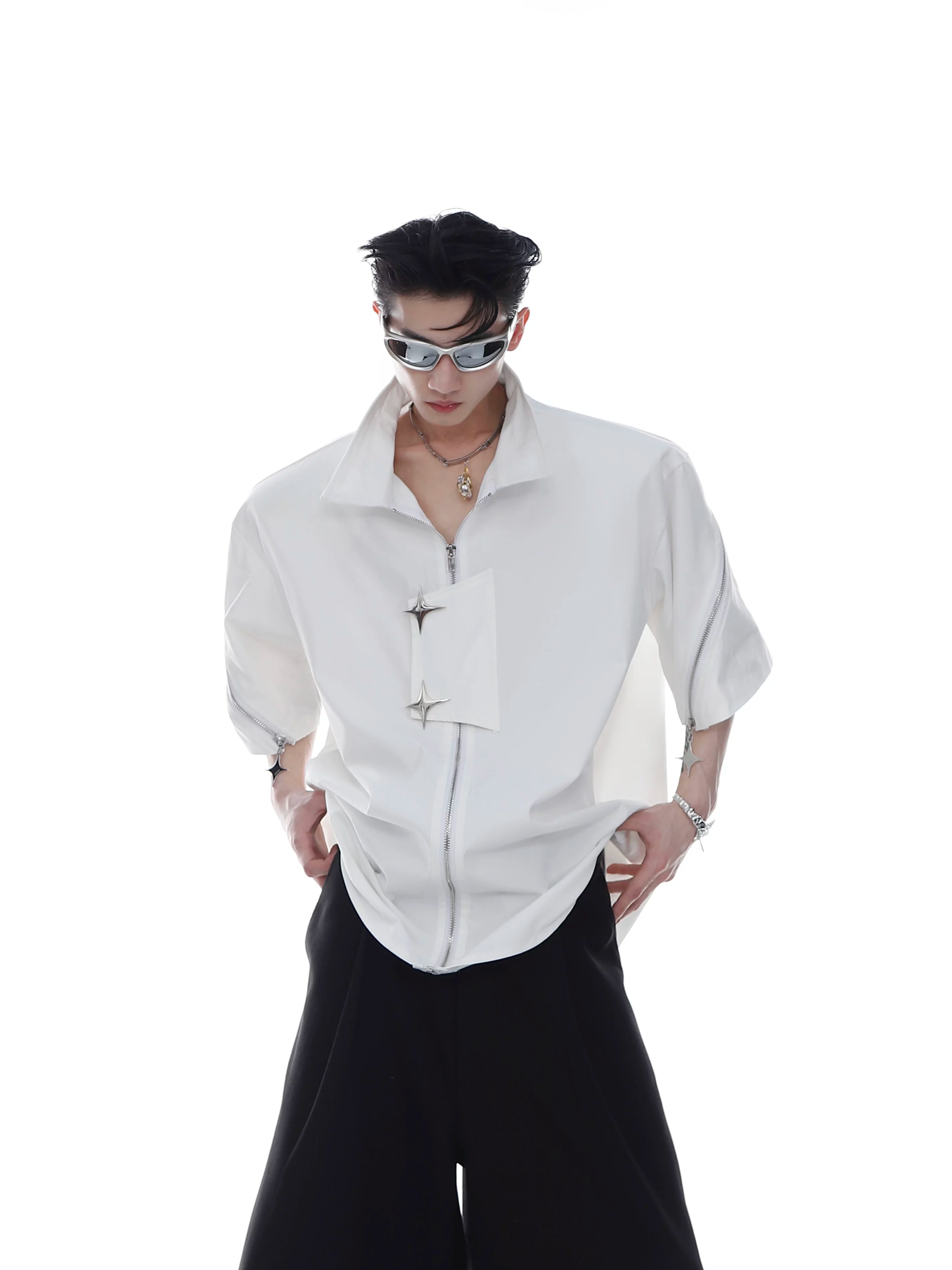 metal-zipper-oversized-short-sleeve-streetwear-shirt-white