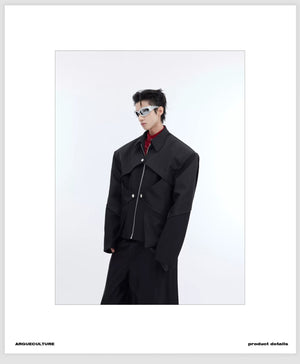 desc::metallic-liquid-crop-jacket-avant-garde-streetwear-detail-img-3