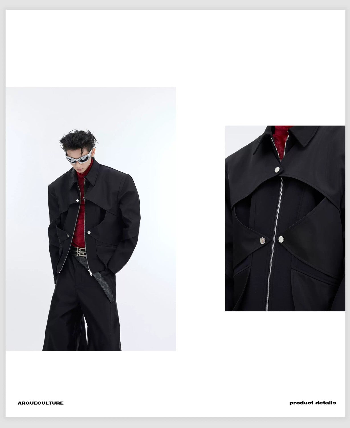desc::metallic-liquid-crop-jacket-avant-garde-streetwear-detail-img-4