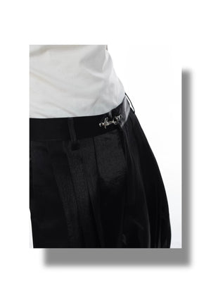 desc::metallic-liquid-luster-straight-pants-with-metal-buckle-detail-img-3