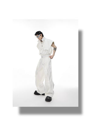 desc::metallic-liquid-luster-straight-pants-with-metal-buckle-detail-img-5