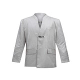 metallic-liquid-texture-collarless-oversized-blazer-silver