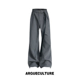 Micro-Check Sash Belt Flared Trousers | Avant Streetwear - Black