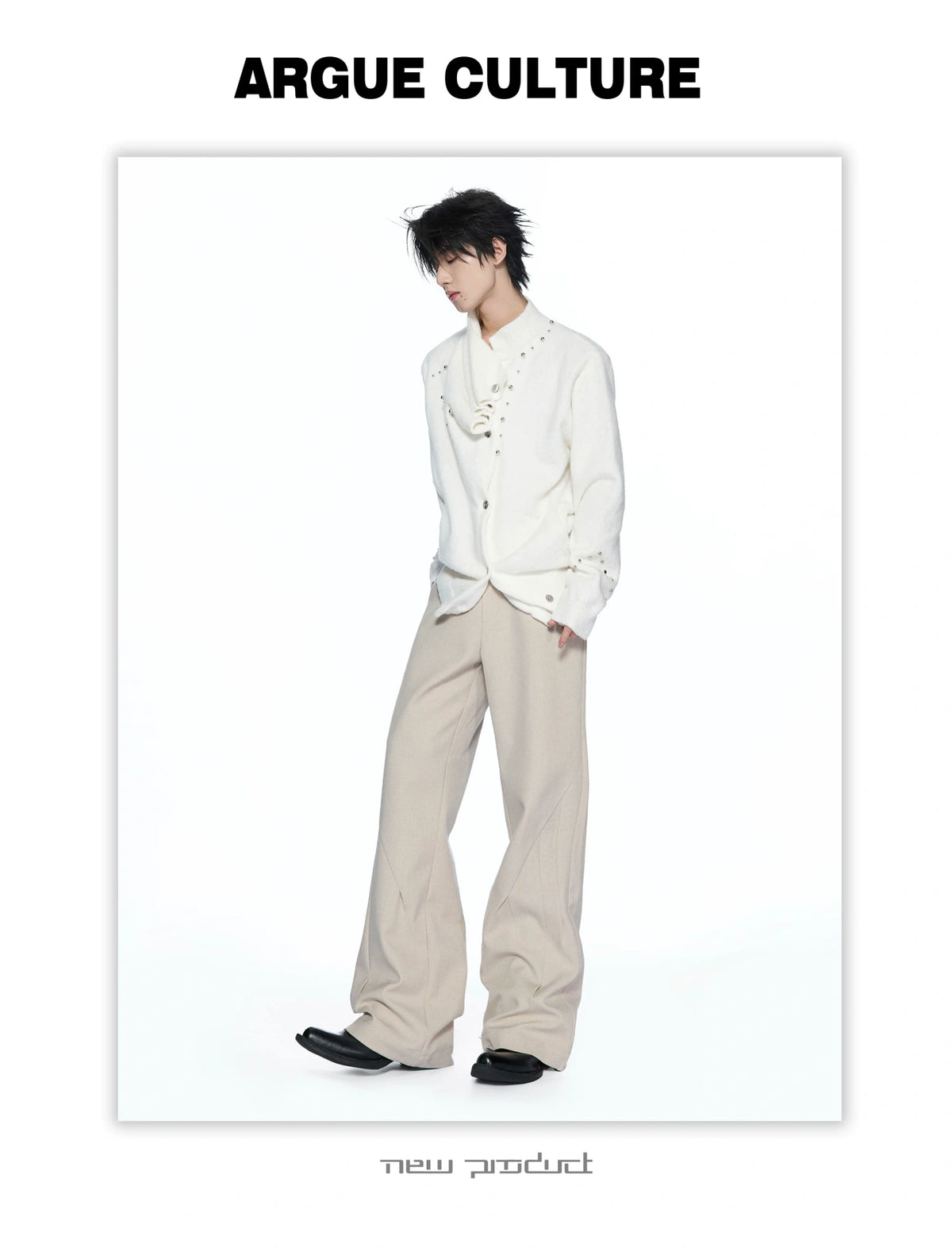 Micro-Flare Jacquard Waistband Tailored Trousers - detail image 8
