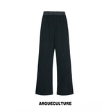 Micro-Flare Jacquard Waistband Tailored Trousers - Dark Gray