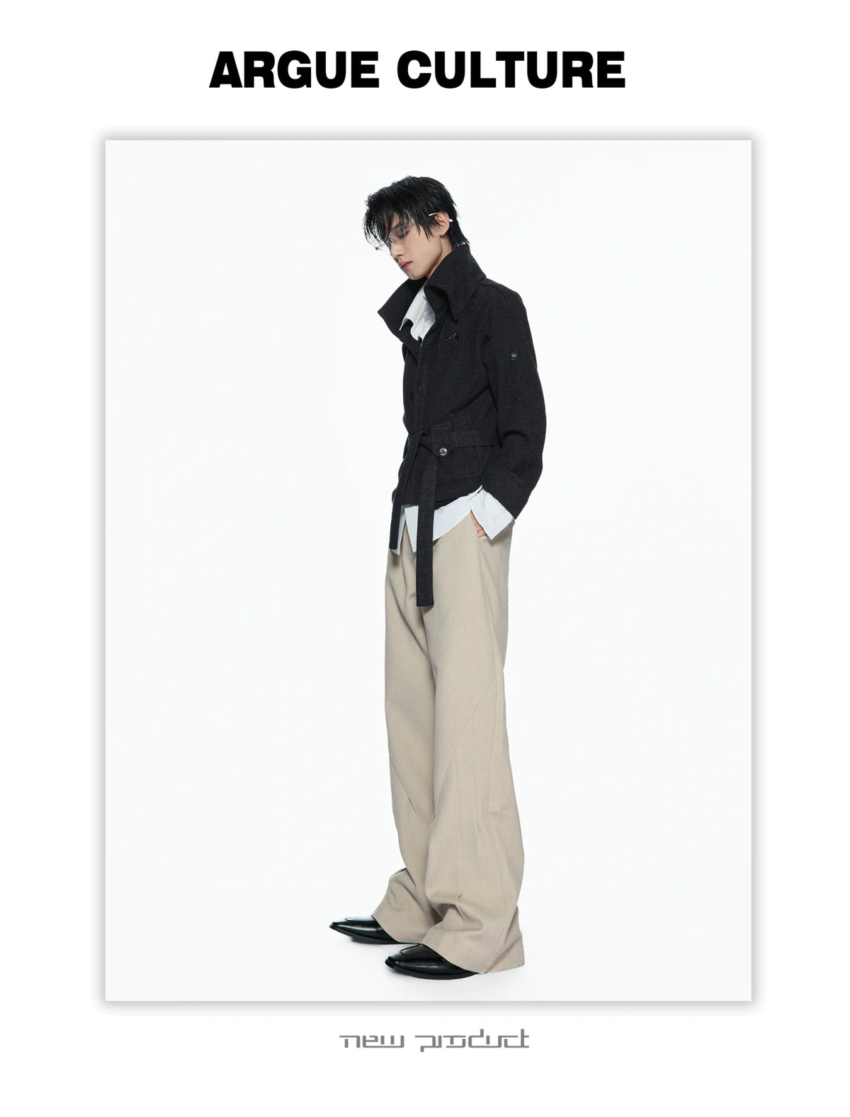 Micro-Flare Jacquard Waistband Tailored Trousers - detail image 6