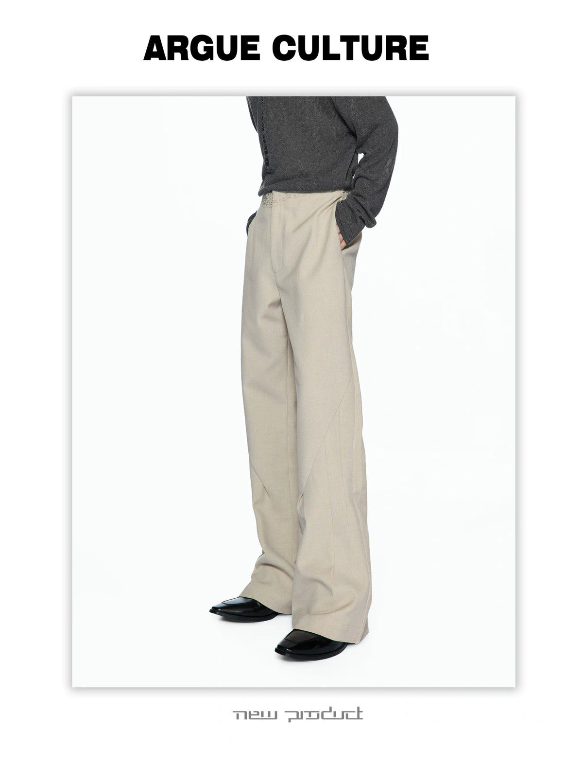 Micro-Flare Jacquard Waistband Tailored Trousers - detail image 5
