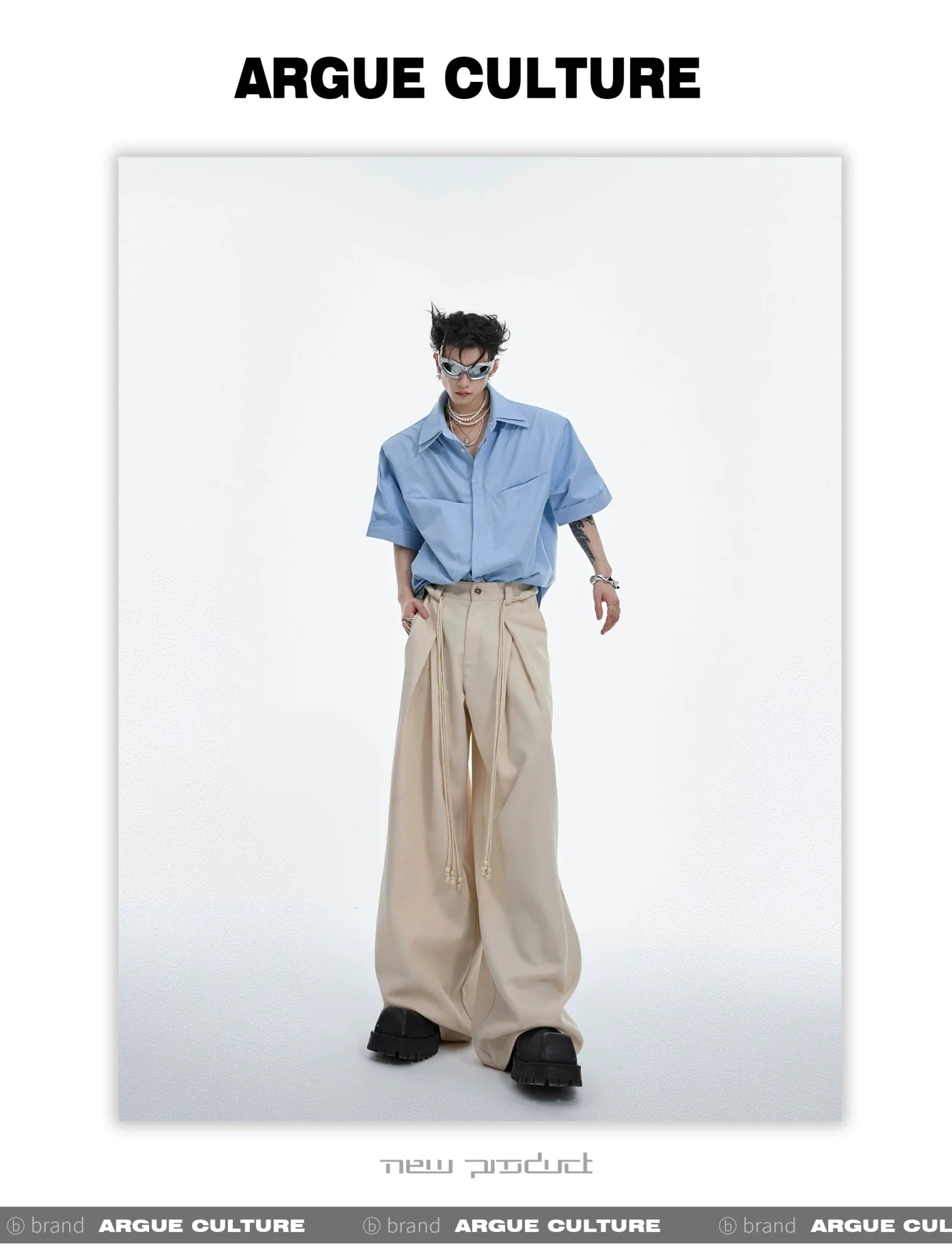 Minimalist Double Layer Collar Short Sleeve Shirt Loose Fit Metal Accents - ArguE CulturE