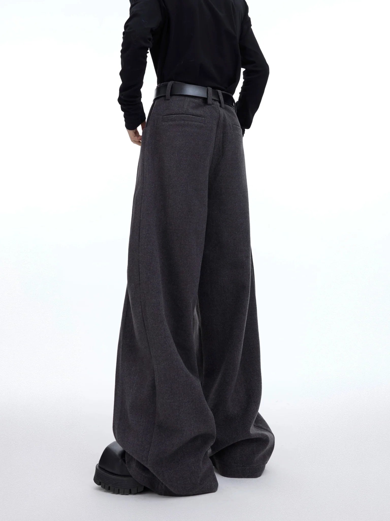 Minimalist Pleated Woolen Casual Pants with Loose Drape and Versatile –  ArguE CulturE