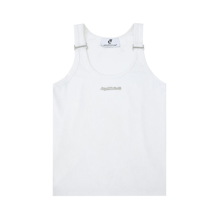 Minimalist Unisex Slim Fit Tank Top with Metallic Shoulder Straps - ArguE CulturE