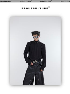 desc::mock-neck-zip-padded-undershirt-slim-streetwear-top-detail-img-4