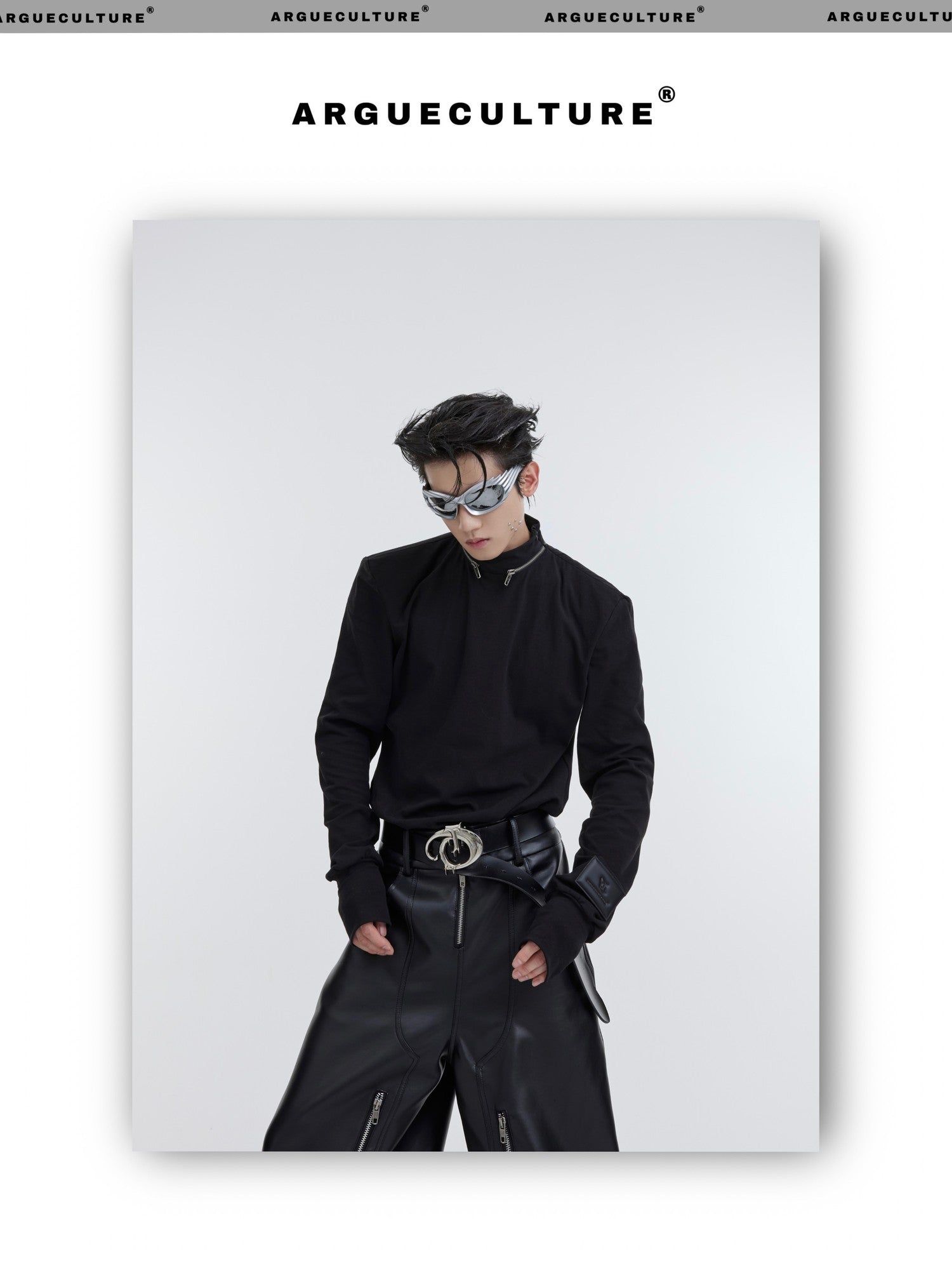 desc::mock-neck-zip-padded-undershirt-slim-streetwear-top-detail-img-8