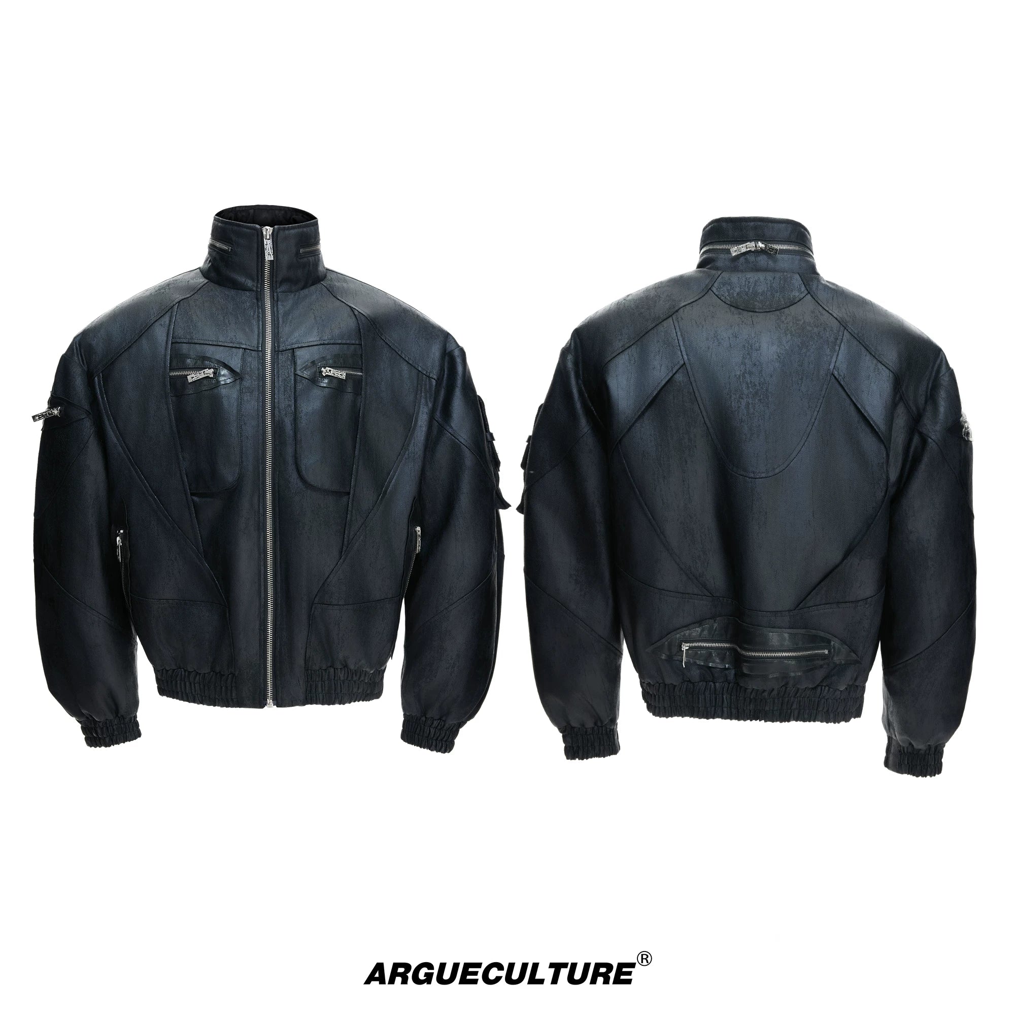 multi-zipper-deconstructed-waxed-vegan-leather-jacket-black