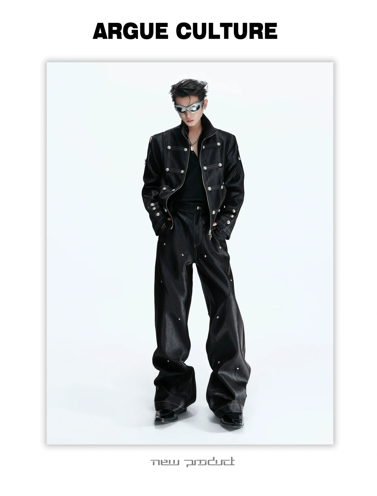 Napoleon Stand-Collar Cropped Jacket in Black - detail image 10