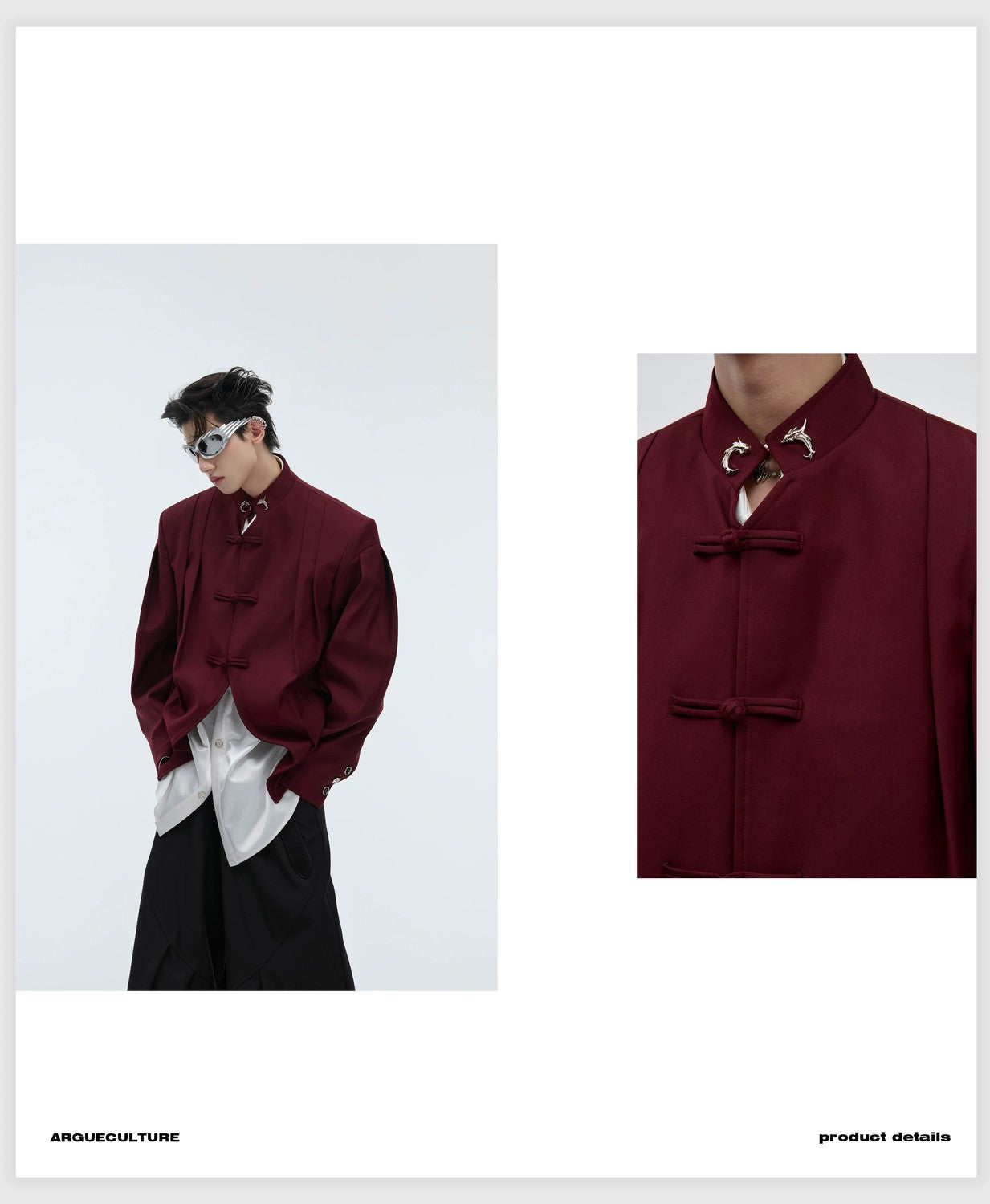 desc::neo-chinese-pleated-frog-button-blazer-jacket-detail-img-19