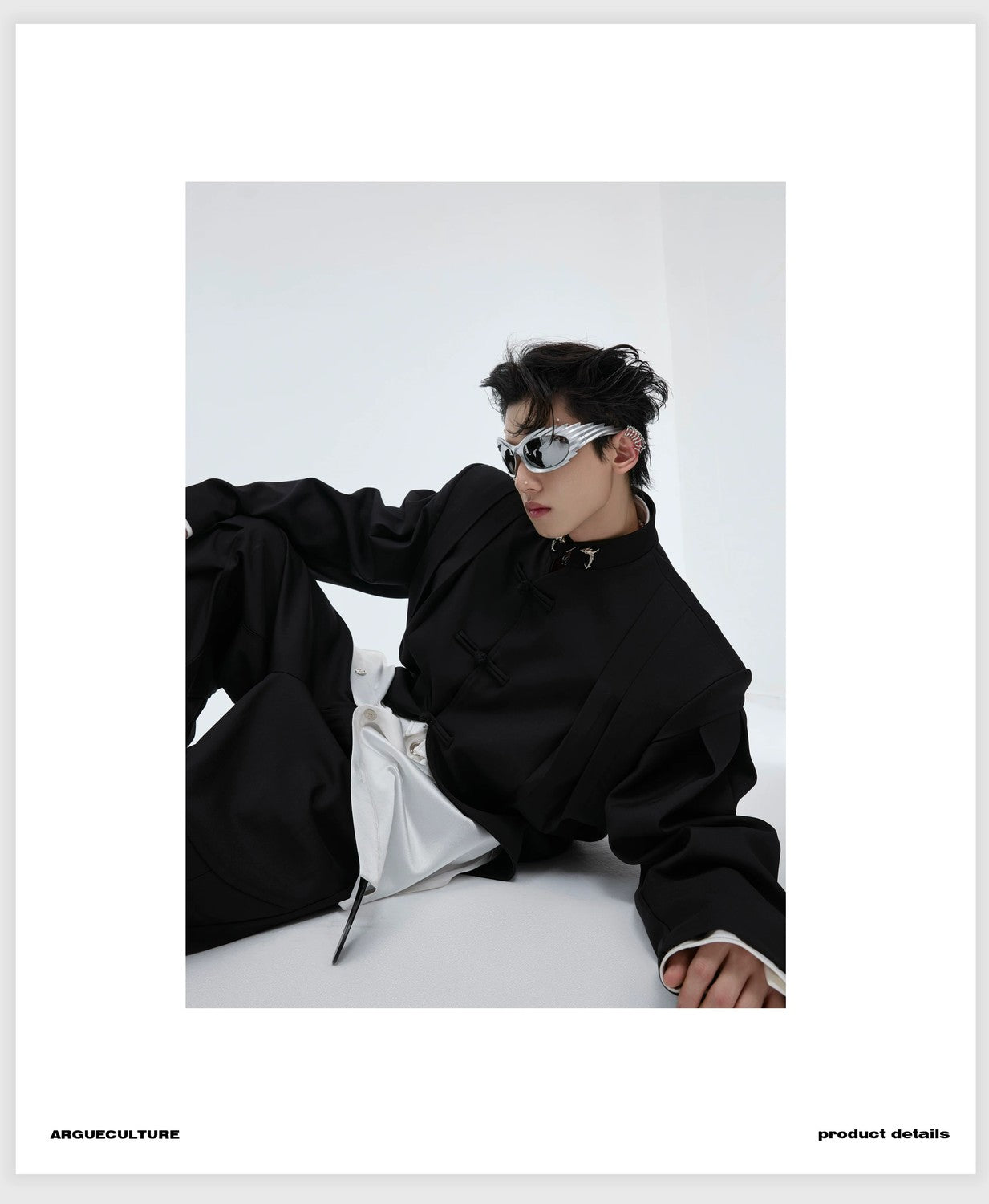 desc::neo-chinese-pleated-frog-button-blazer-jacket-detail-img-4