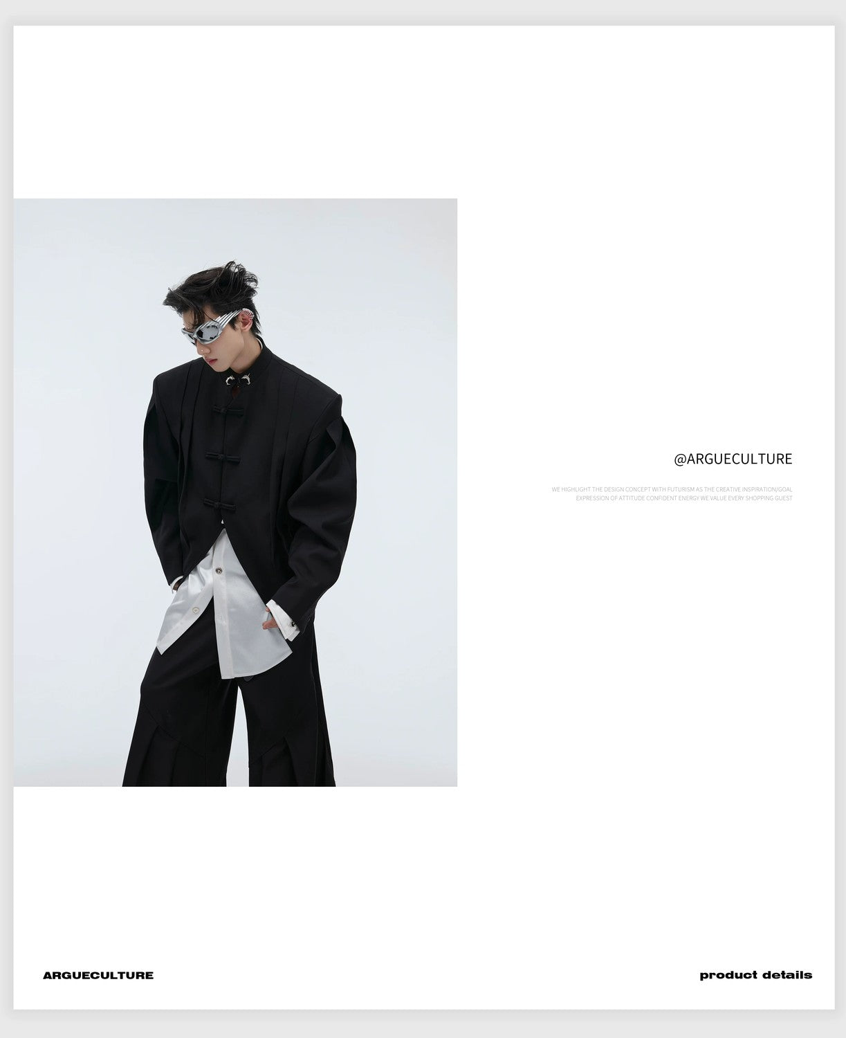 desc::neo-chinese-pleated-frog-button-blazer-jacket-detail-img-5