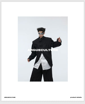 desc::neo-chinese-pleated-frog-button-blazer-jacket-detail-img-6