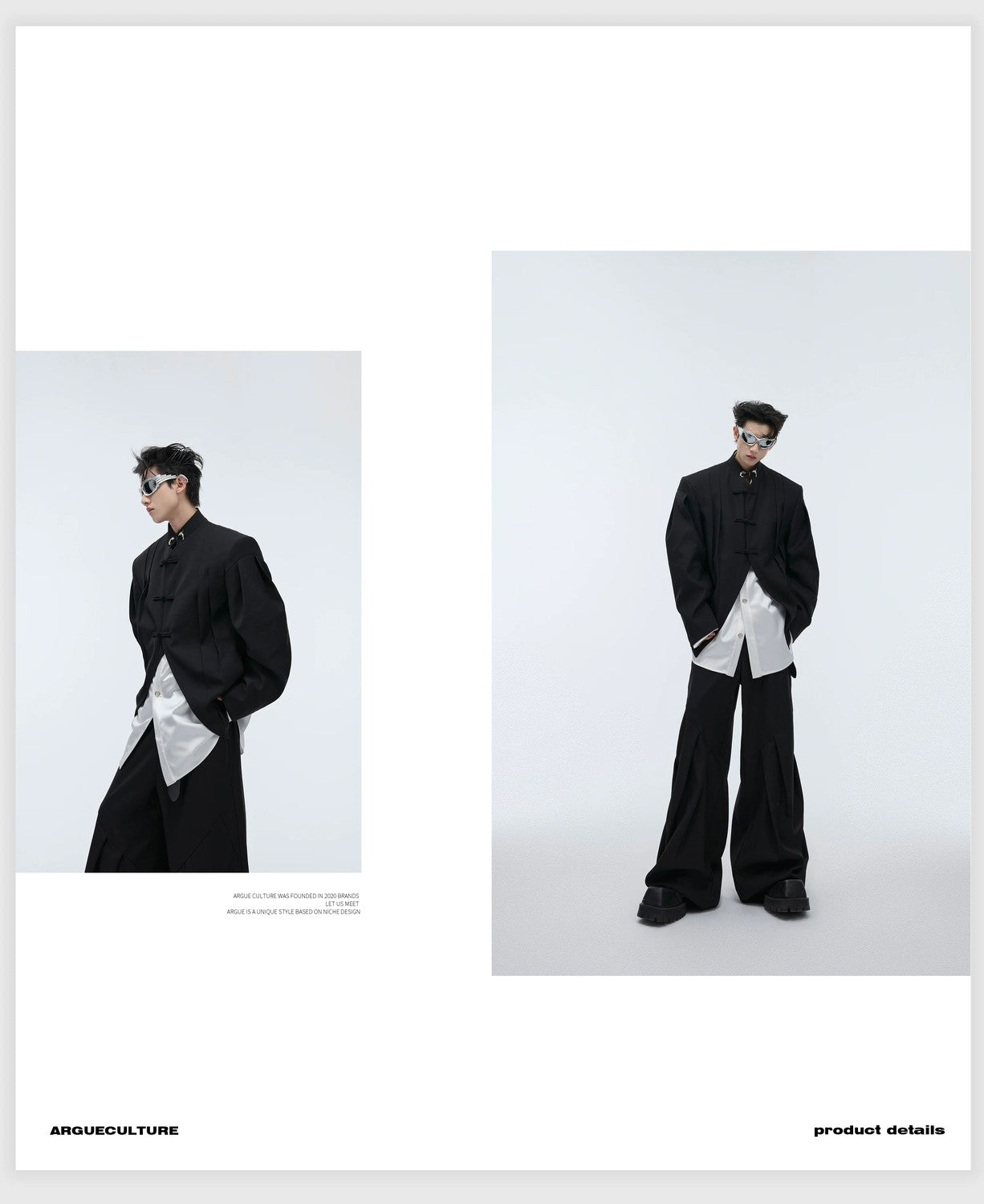 desc::neo-chinese-pleated-frog-button-blazer-jacket-detail-img-7