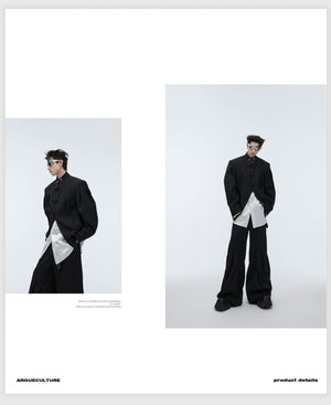 desc::neo-chinese-pleated-frog-button-blazer-jacket-detail-img-7