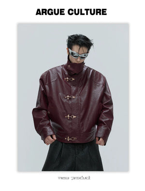 desc::ostrich-leather-texture-jacket-with-airplane-buckles-detail-img-16