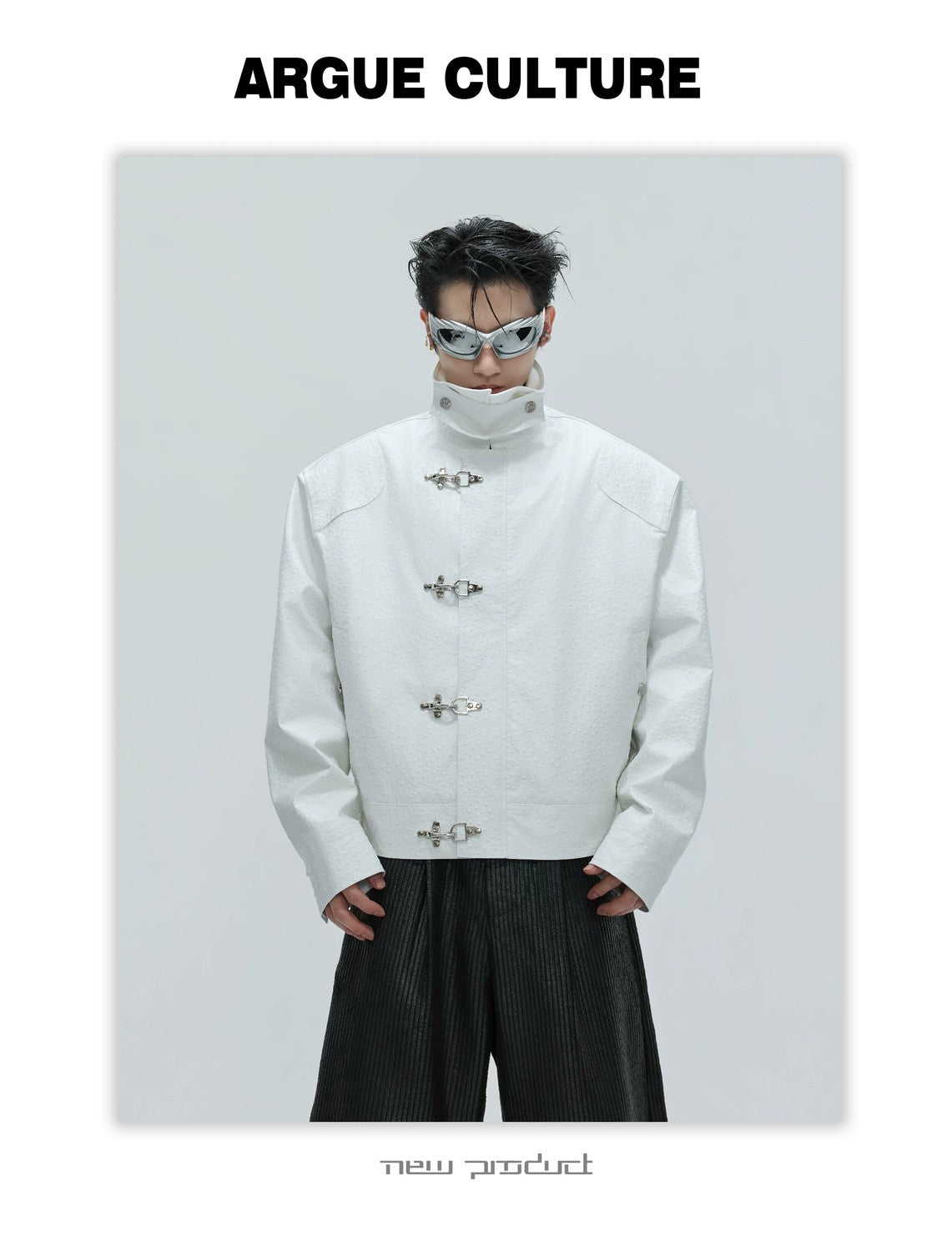 desc::ostrich-leather-texture-jacket-with-airplane-buckles-detail-img-5